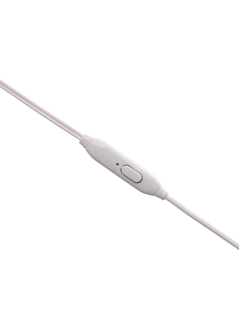 Wired Stereo Hi-Fi Earphone – Clear Sound, Built-in Microphone, Comfortable Fit – White. - Image 2